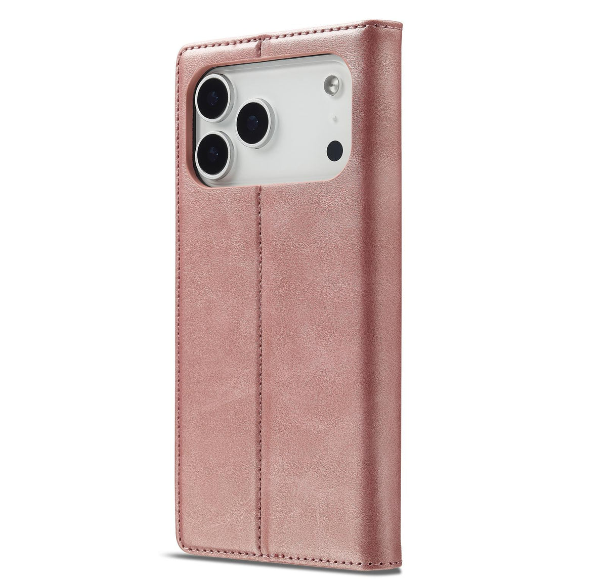 Compatible with iPhone 18 Pro & 17 Pro LC.IMEEKE Strong Magnetism Microfiber Leather Phone Case - Rose Gold