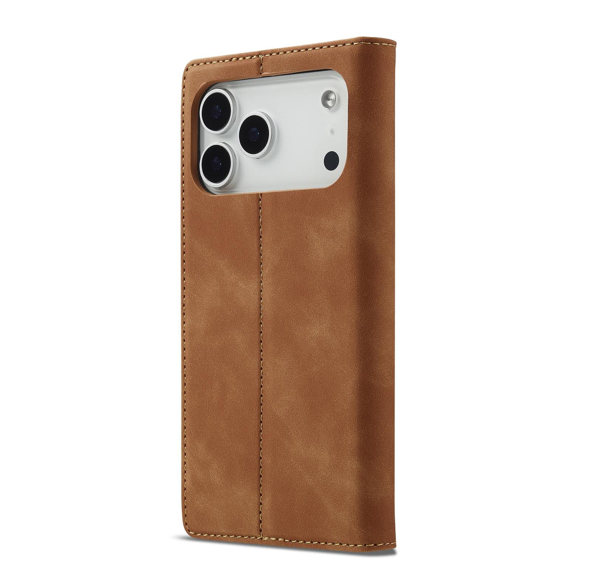 Compatible with iPhone 18 Pro & 17 Pro LC.IMEEKE Strong Magnetism Microfiber Leather Phone Case - Brown