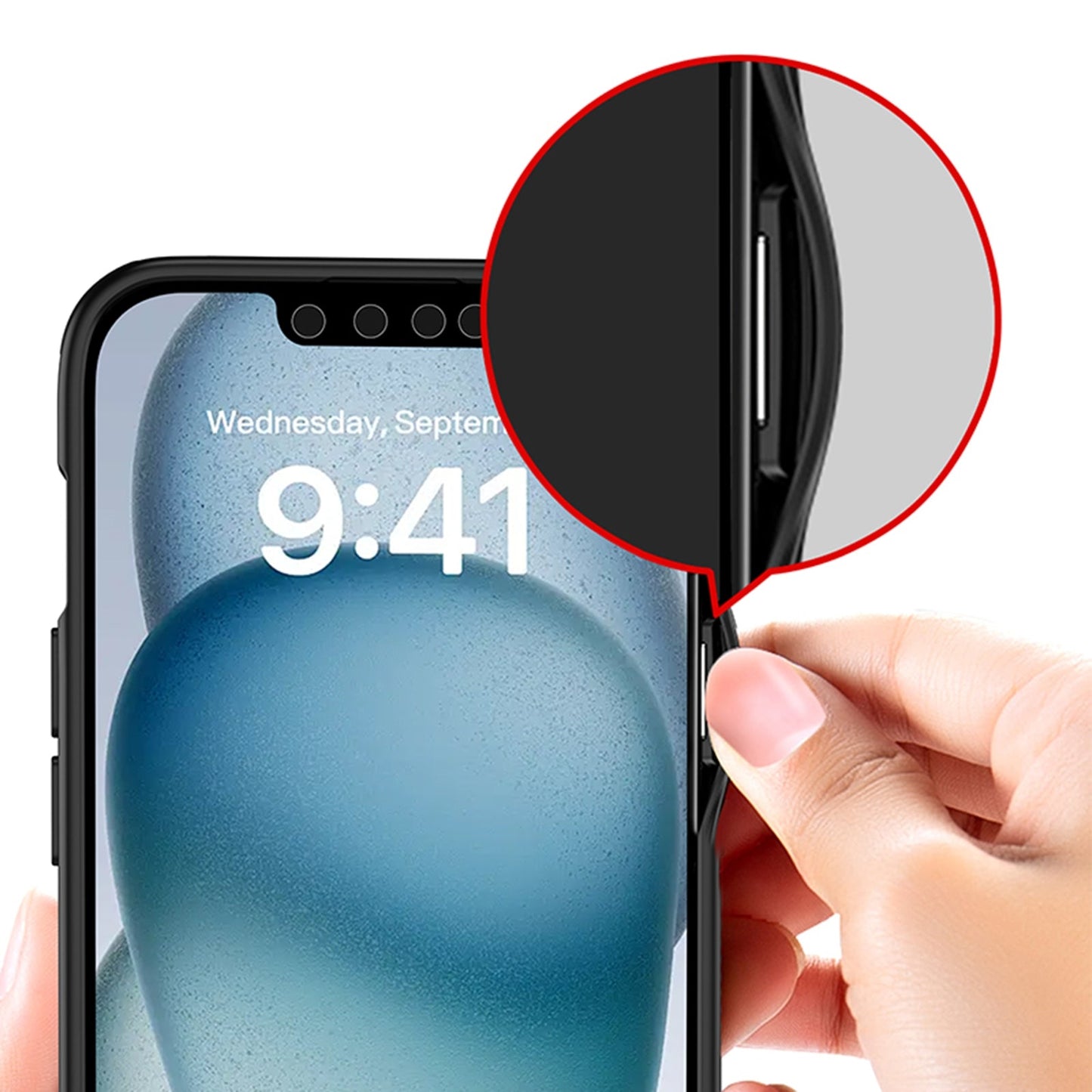 For iPhone 16e Armor Clear TPU Hard PC Phone Case(Matte Black)