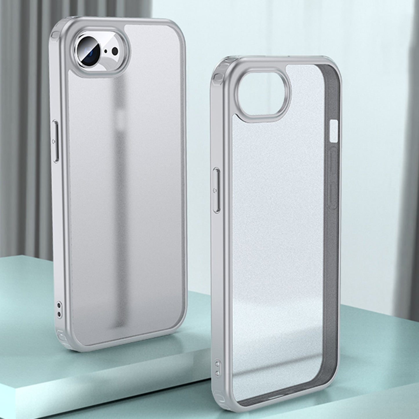 For iPhone 16e Armor Clear TPU Hard PC Phone Case(Grey)
