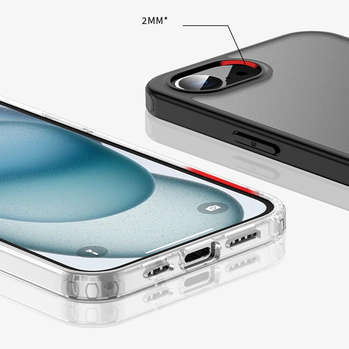 For iPhone 16e Armor Clear TPU Hard PC Phone Case(Grey)