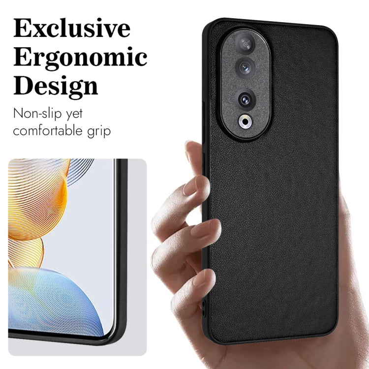For Honor 90 R20 Leather Pattern Phone Single Case(Black)
