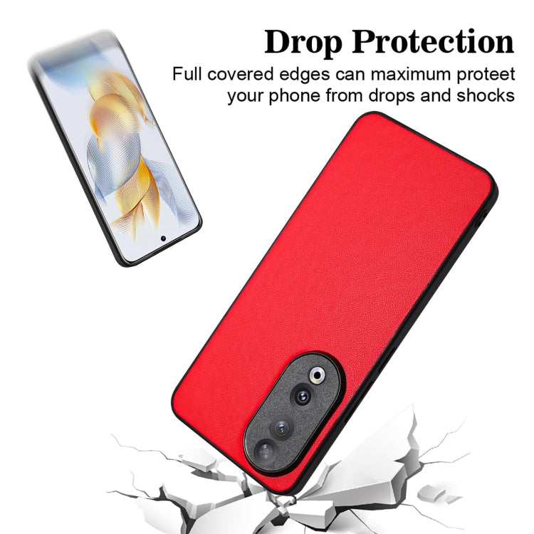 For Honor 90 R20 Leather Pattern Phone Single Case(Red)
