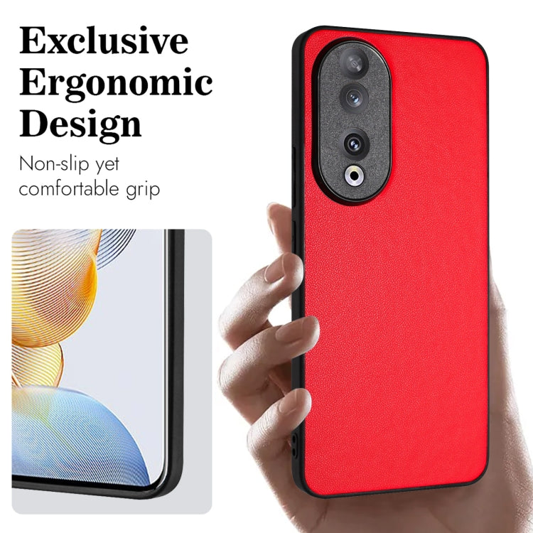 For Honor 90 R20 Leather Pattern Phone Single Case(Red)