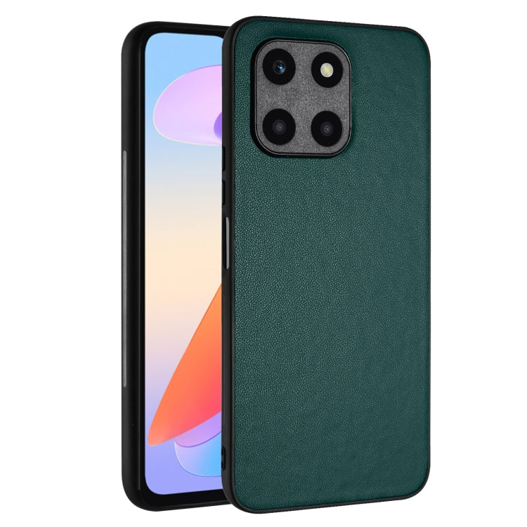 For Honor X6a Global R20 Leather Pattern Phone Single Case(Green)