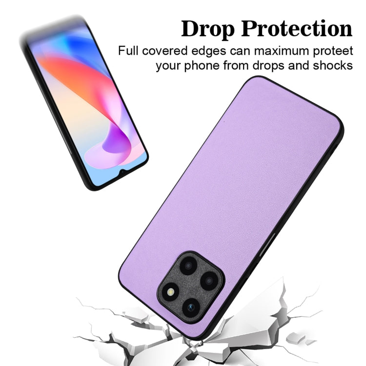 For Honor X6a Global R20 Leather Pattern Phone Single Case(Purple)