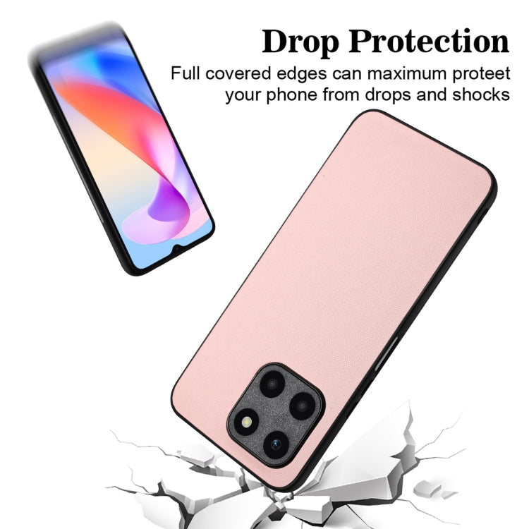 For Honor X6a Global R20 Leather Pattern Phone Single Case(Pink)