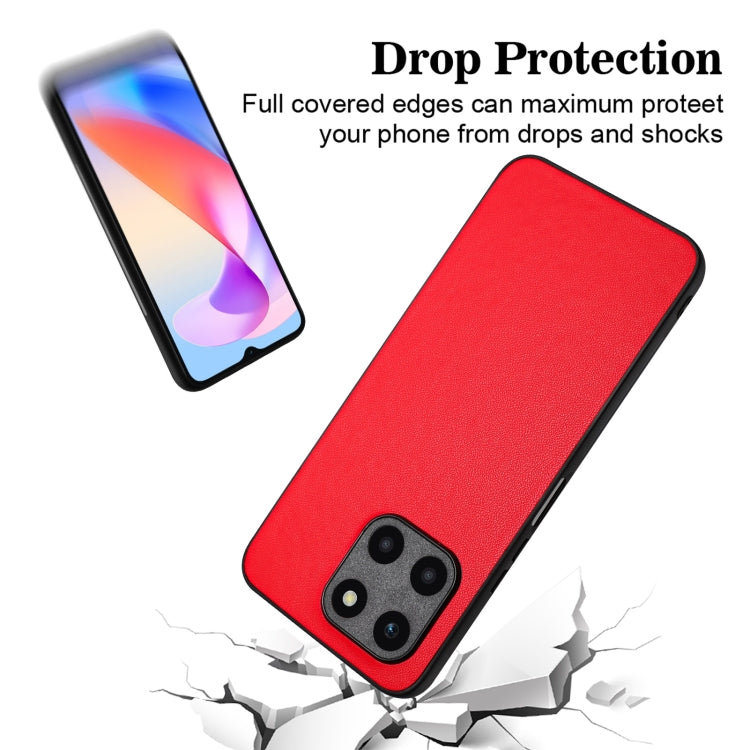 For Honor X6a Global R20 Leather Pattern Phone Single Case(Red)