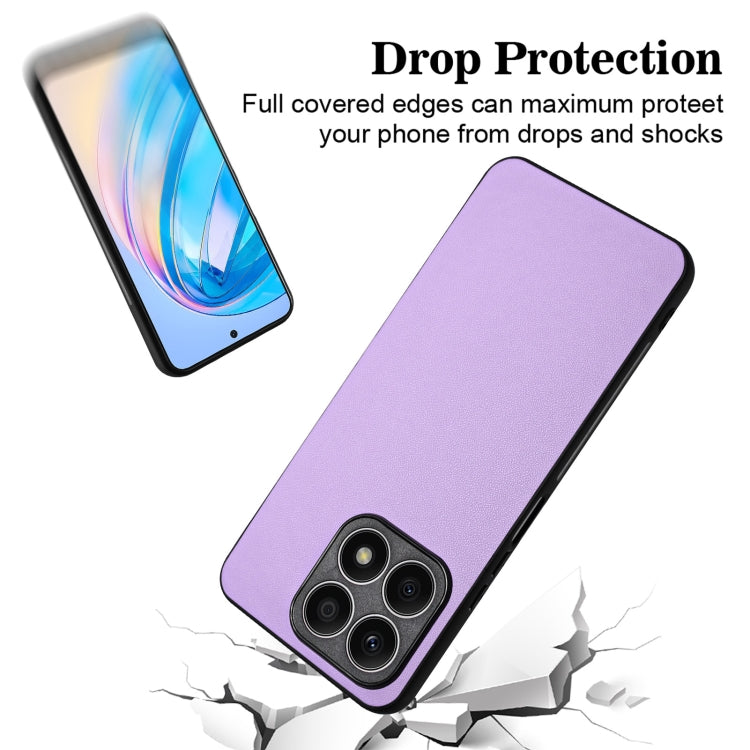 For Honor X8a R20 Leather Pattern Phone Single Case(Purple)