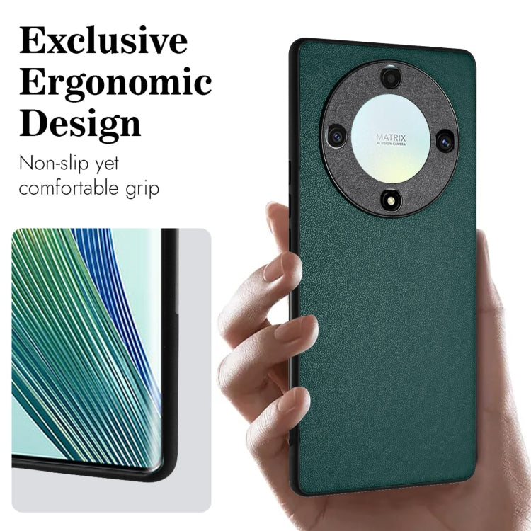 For Honor X9a/Magic5 Lite R20 Leather Pattern Phone Single Case(Green)