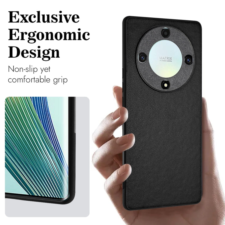 For Honor X9a/Magic5 Lite R20 Leather Pattern Phone Single Case(Black)