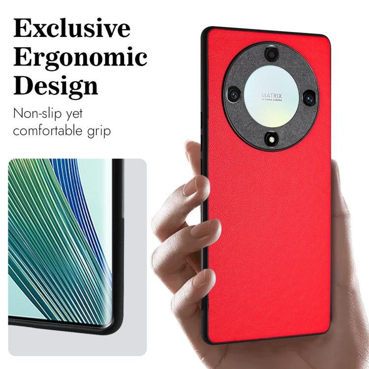 For Honor X9a/Magic5 Lite R20 Leather Pattern Phone Single Case(Red)