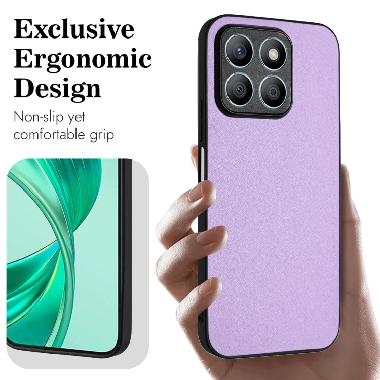 For Honor X8b 4G Global R20 Leather Pattern Phone Single Case(Purple)