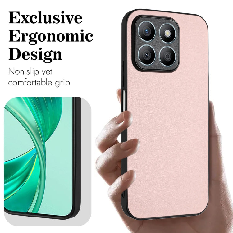 For Honor X8b 4G Global R20 Leather Pattern Phone Single Case(Pink)