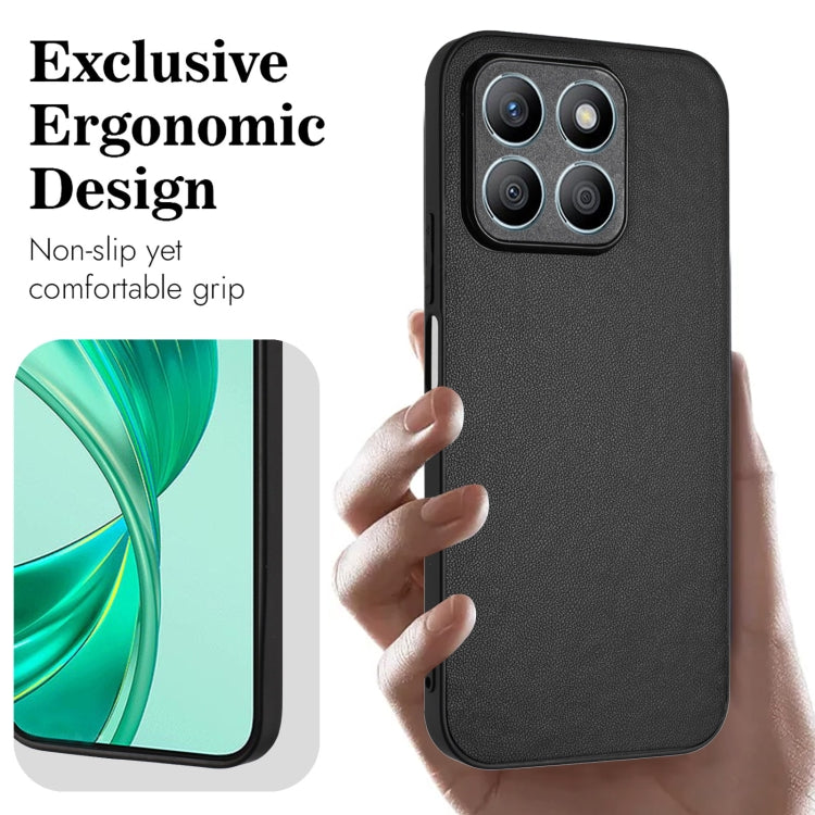 For Honor X8b 4G Global R20 Leather Pattern Phone Single Case(Black)