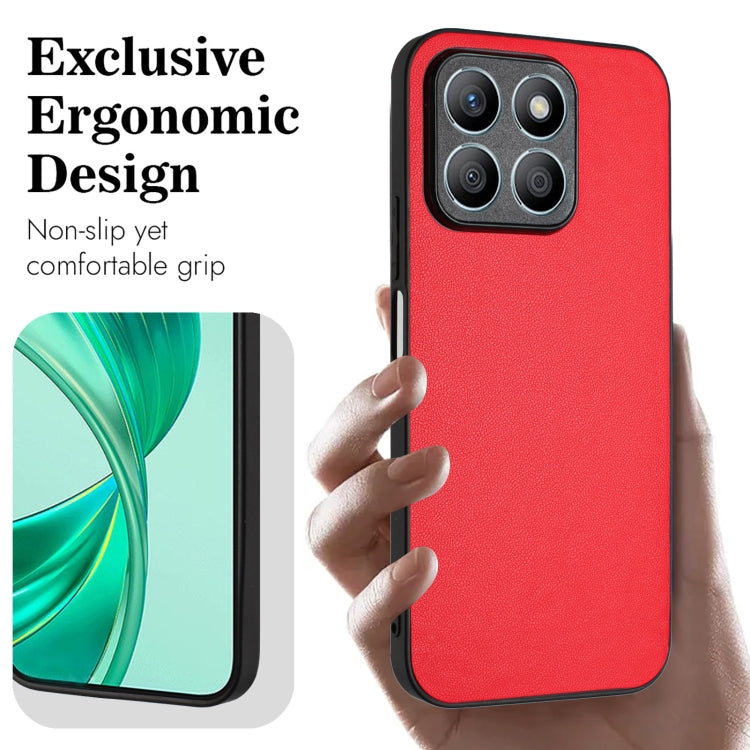 For Honor X8b 4G Global R20 Leather Pattern Phone Single Case(Red)