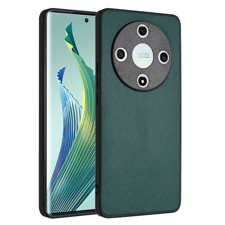 For Honor X9b/Magic6 Lite 5G R20 Leather Pattern Phone Single Case(Green)