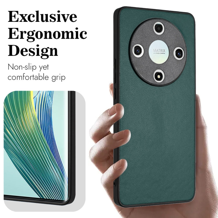 For Honor X9b/Magic6 Lite 5G R20 Leather Pattern Phone Single Case(Green)