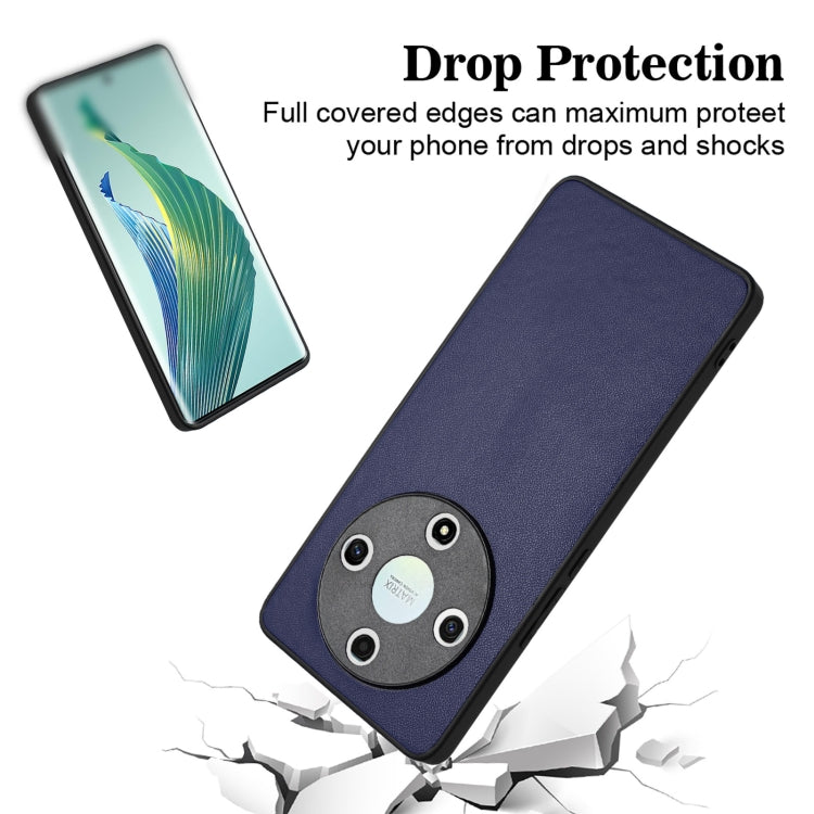 For Honor X9b/Magic6 Lite 5G R20 Leather Pattern Phone Single Case(Blue)