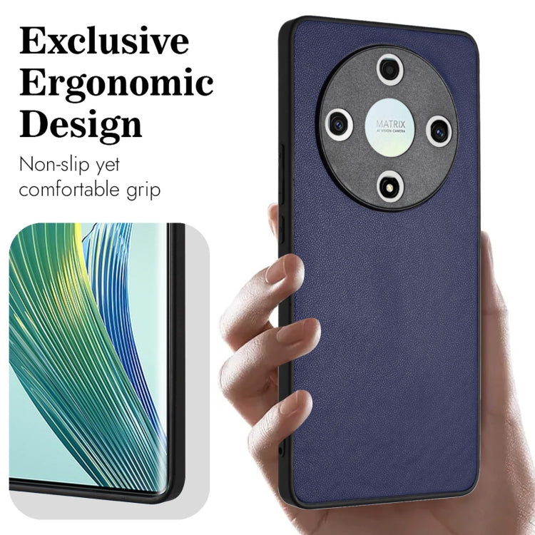 For Honor X9b/Magic6 Lite 5G R20 Leather Pattern Phone Single Case(Blue)