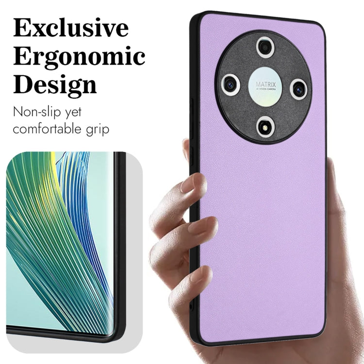 For Honor X9b/Magic6 Lite 5G R20 Leather Pattern Phone Single Case(Purple)