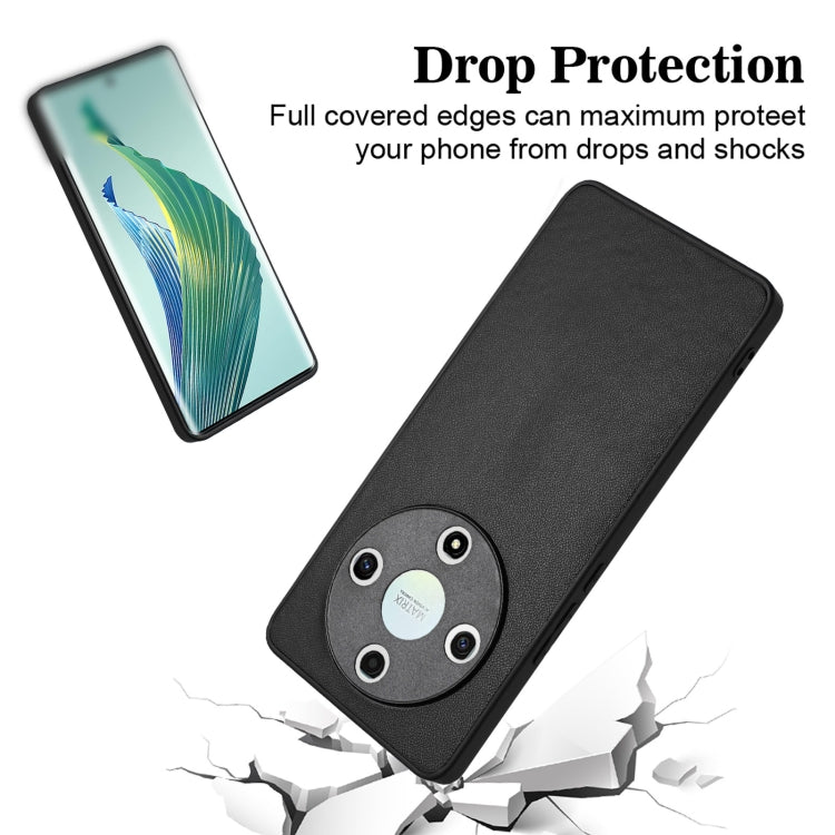 For Honor X9b/Magic6 Lite 5G R20 Leather Pattern Phone Single Case(Black)