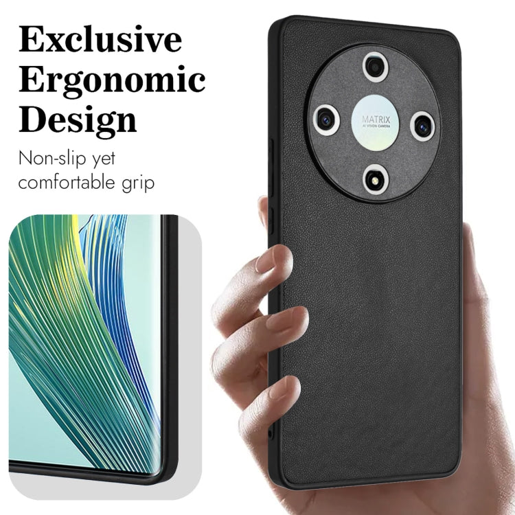 For Honor X9b/Magic6 Lite 5G R20 Leather Pattern Phone Single Case(Black)