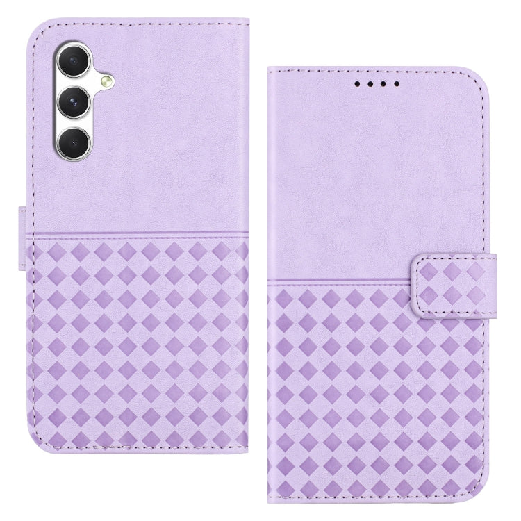 For Samsung Galaxy S24 5G Woven Embossed RFID Blocking Leather Phone Case(Purple)