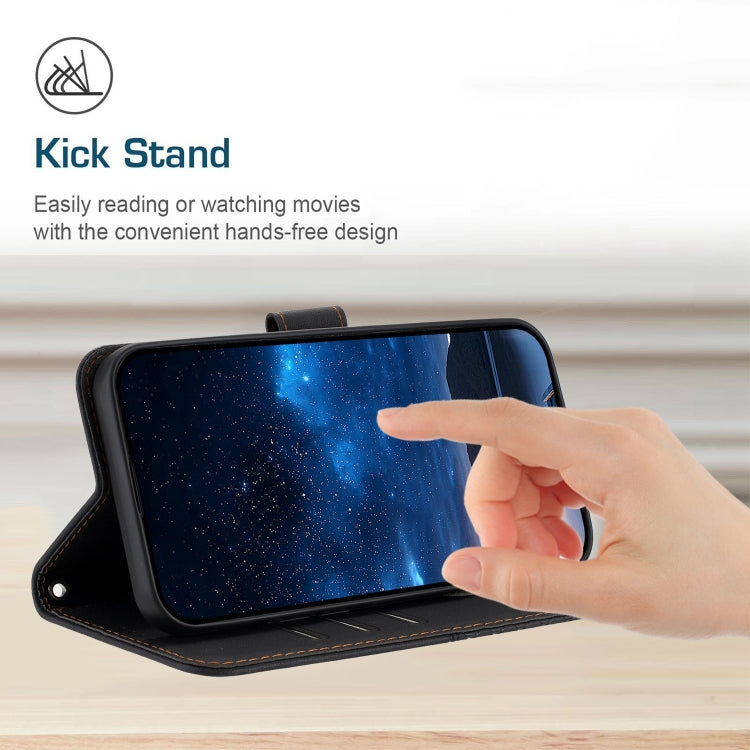 For Samsung Galaxy S24 5G Woven Embossed RFID Blocking Leather Phone Case(Black)