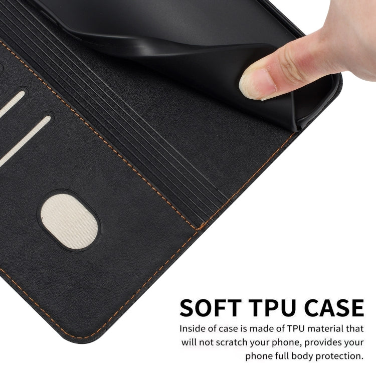 For Samsung Galaxy S24 5G Woven Embossed RFID Blocking Leather Phone Case(Black)