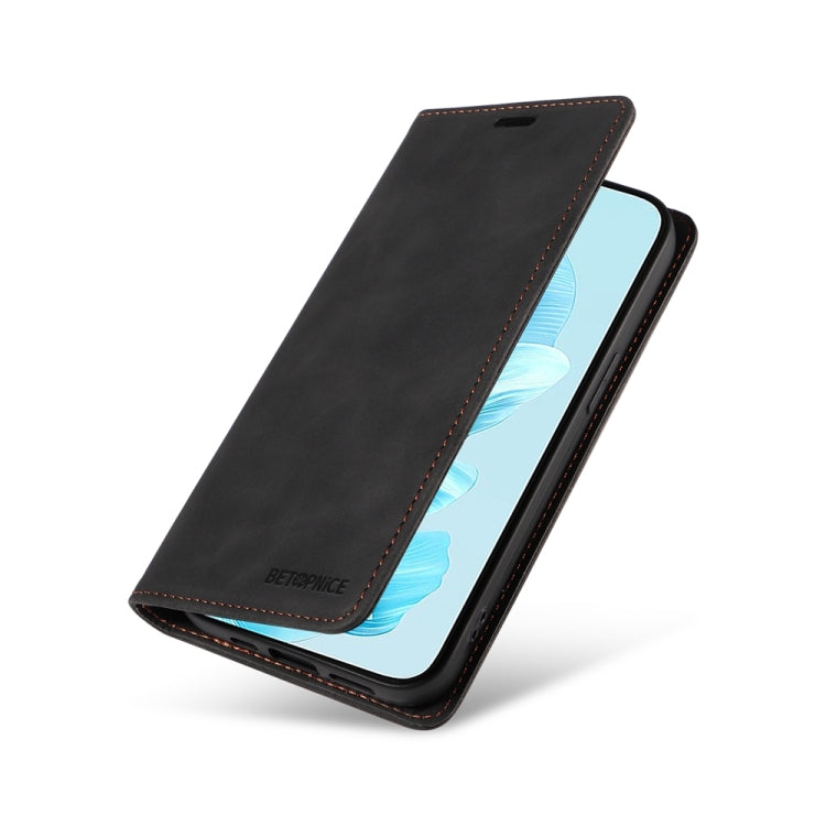 For Honor 200 Lite 5G Global BETOPNICE Suction RFID Anti-theft Leather Phone Case(Black)