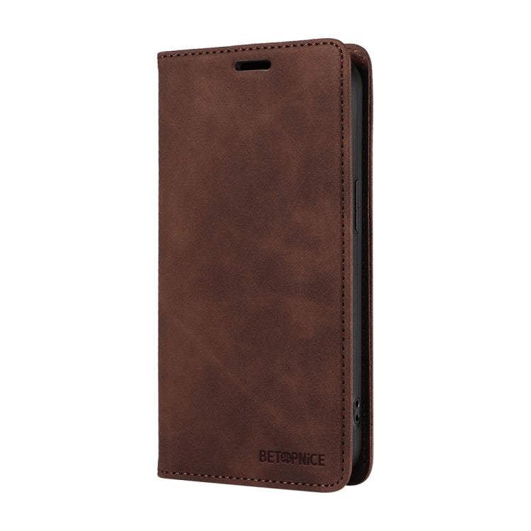 For Honor 200 Lite 5G Global BETOPNICE Suction RFID Anti-theft Leather Phone Case(Brown)