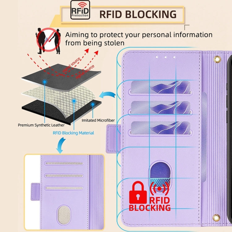 For Honor Magic6 Pro Crossbody Chain Leather Phone Case(Purple)