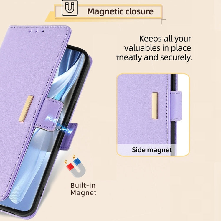 For Honor Magic6 Pro Crossbody Chain Leather Phone Case(Purple)