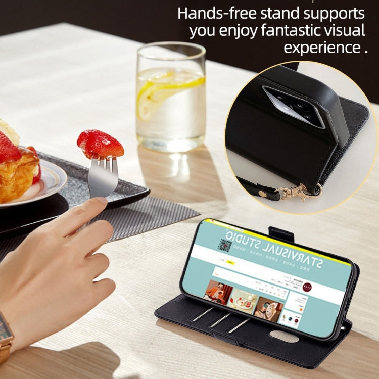 For Honor 90 GT Crossbody Chain Leather Phone Case(Black)