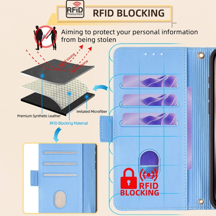 For Honor 90 GT Crossbody Chain Leather Phone Case(Blue)