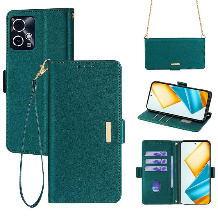 For Honor 90 GT Crossbody Chain Leather Phone Case(Green)