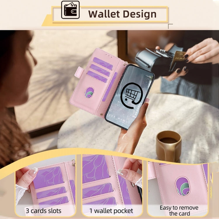 For Honor 90 GT Crossbody Chain Leather Phone Case(Pink)