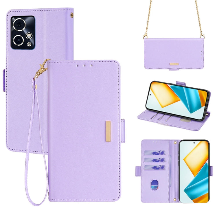 For Honor 90 GT Crossbody Chain Leather Phone Case(Purple)