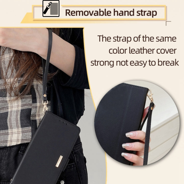 For Honor X8b Crossbody Chain Leather Phone Case(Black)