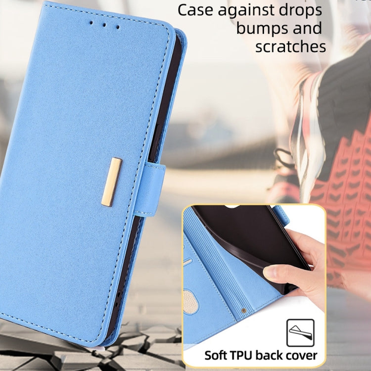 For Honor X8b Crossbody Chain Leather Phone Case(Blue)