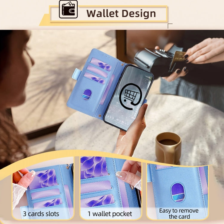 For Honor X8b Crossbody Chain Leather Phone Case(Blue)