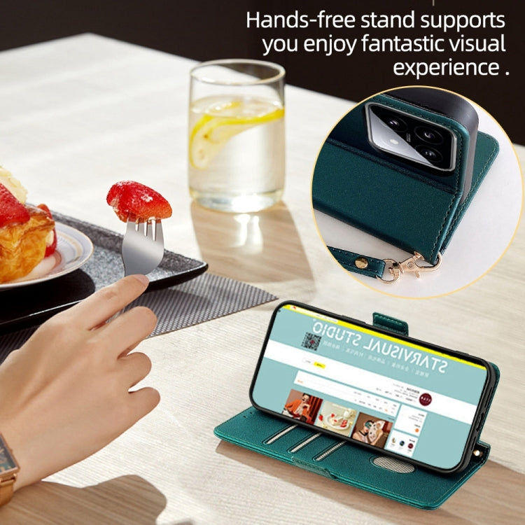 For Honor X8b Crossbody Chain Leather Phone Case(Green)