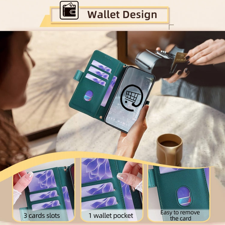 For Honor X8b Crossbody Chain Leather Phone Case(Green)