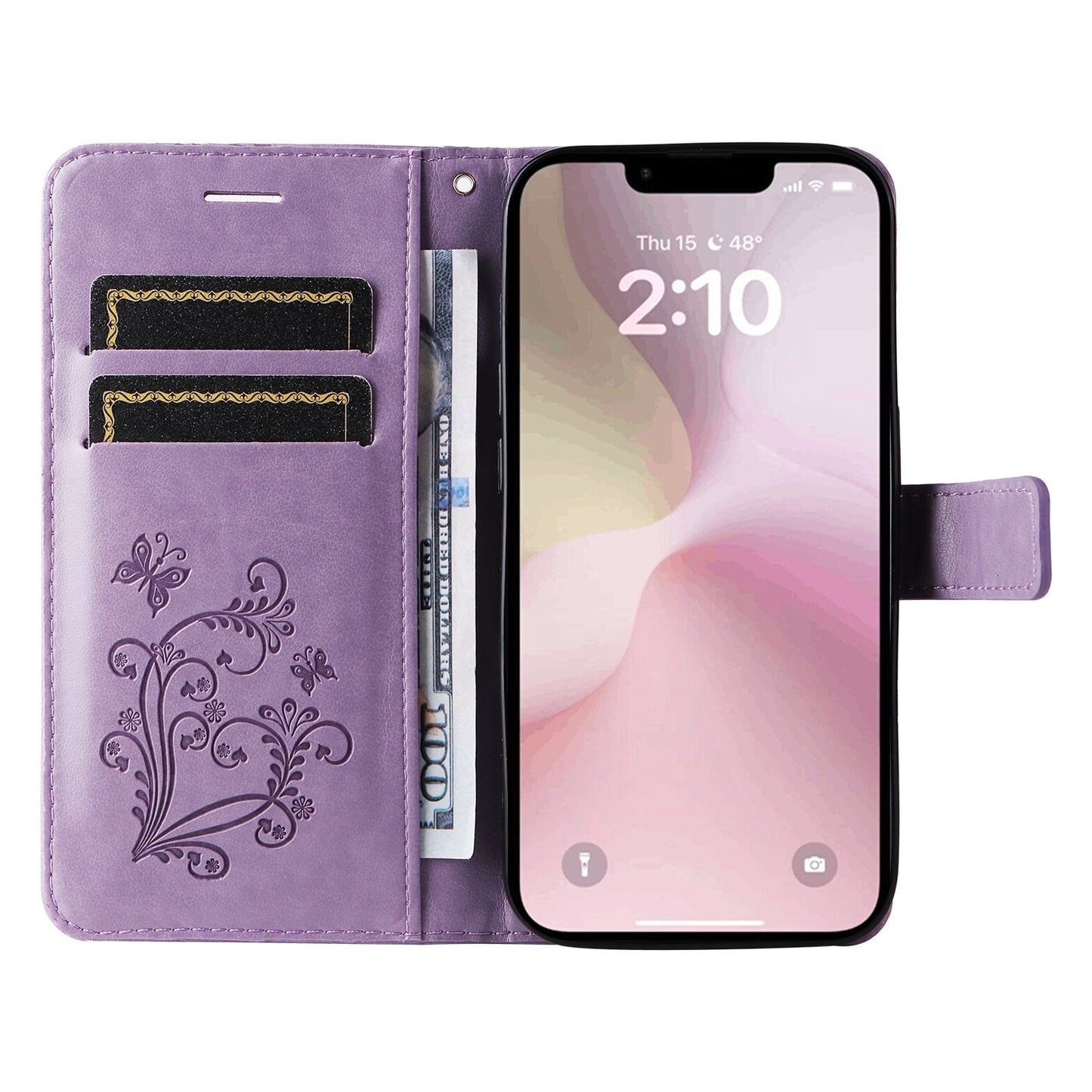 For iPhone 16e 3D Butterfly Embossed Pattern Flip Leather Phone Case(Purple)