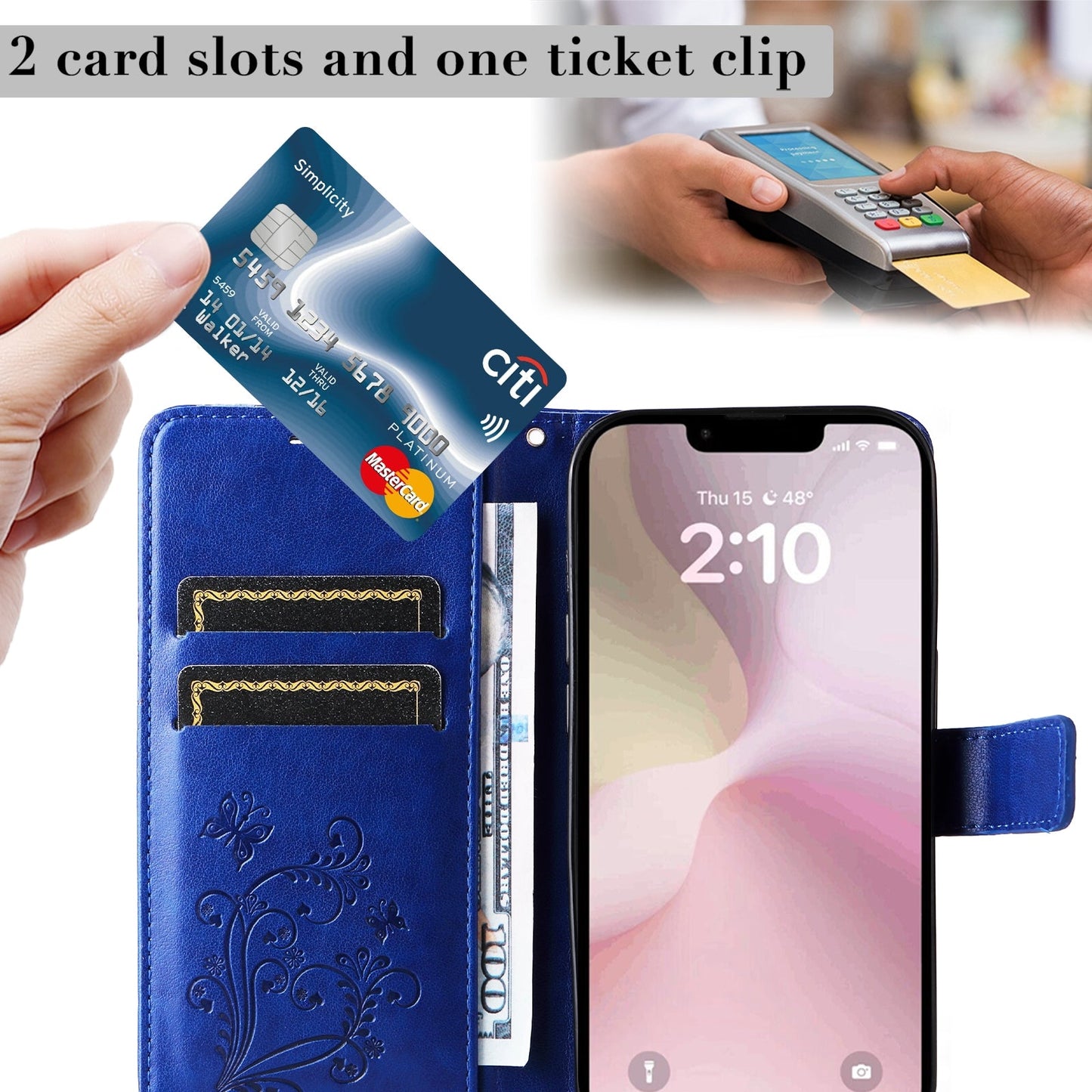 For iPhone 16e 3D Butterfly Embossed Pattern Flip Leather Phone Case(Blue)