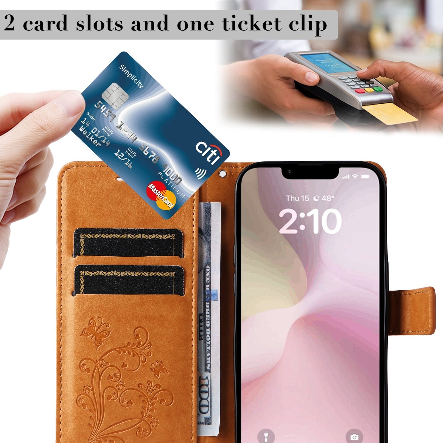 For iPhone 16e 3D Butterfly Embossed Pattern Flip Leather Phone Case(Yellow)