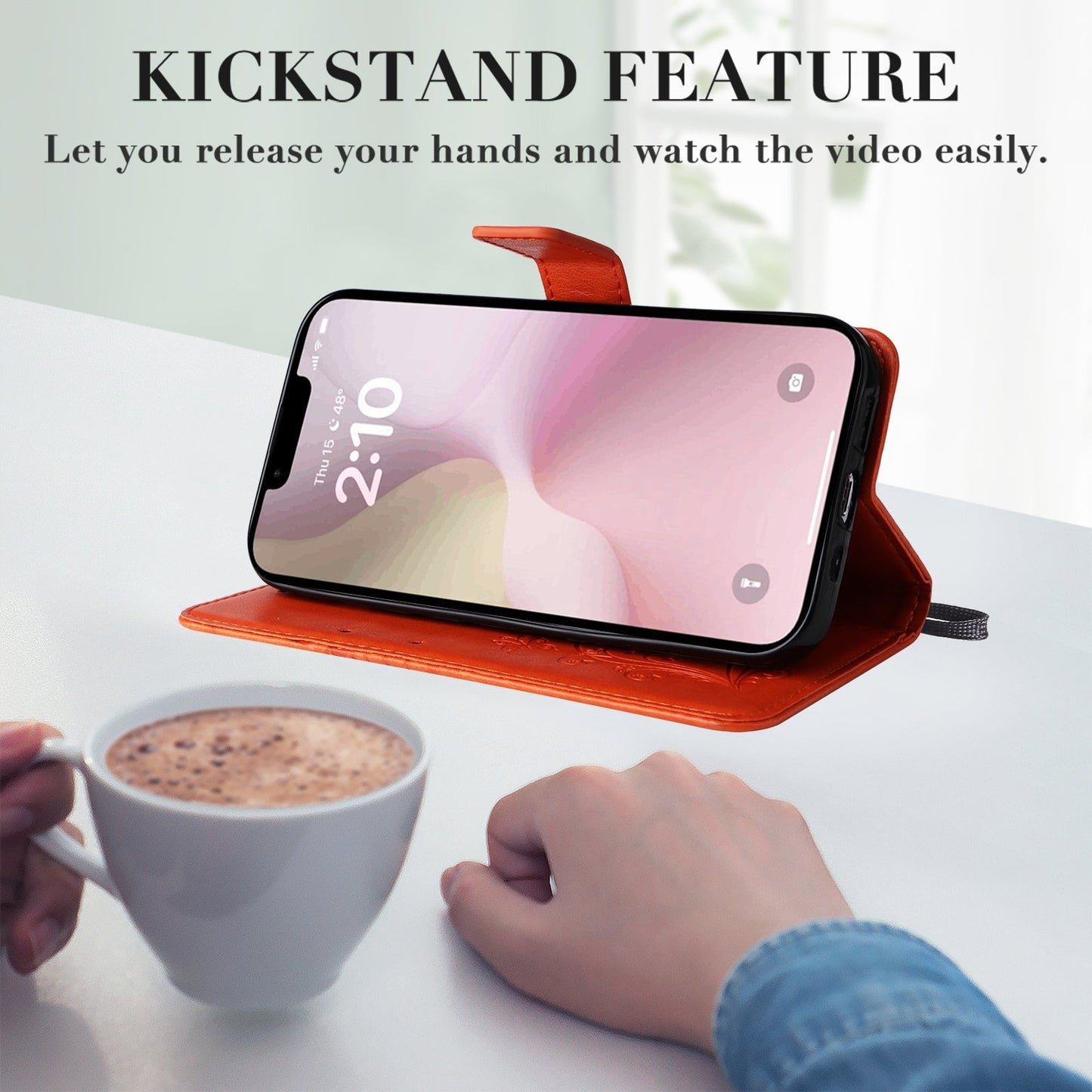 For iPhone 16e 3D Butterfly Embossed Pattern Flip Leather Phone Case(Orange)