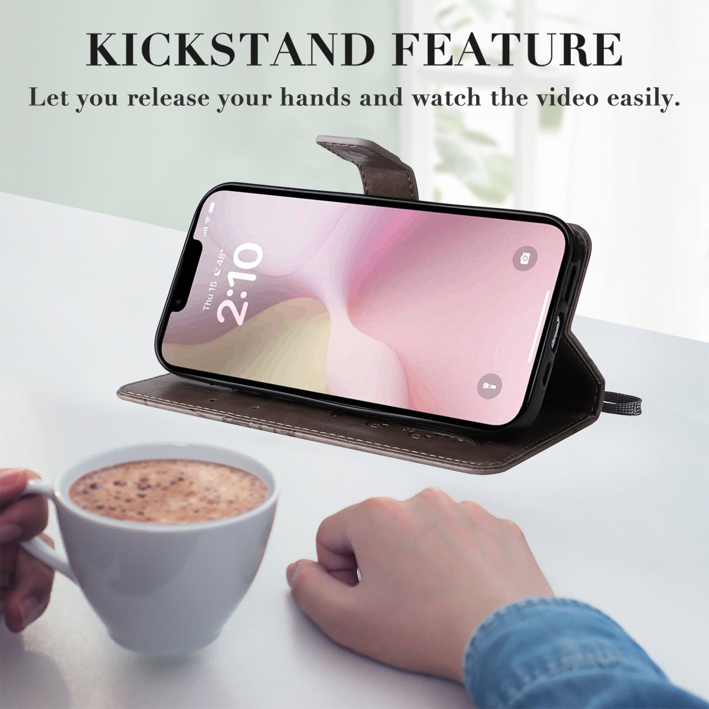 For iPhone 16e 3D Butterfly Embossed Pattern Flip Leather Phone Case(Grey)