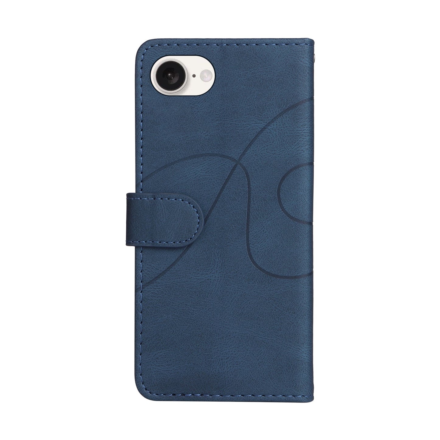 For iPhone 16e Dual-color Splicing Flip Leather Phone Case(Blue)
